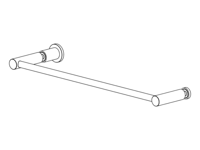 На изображении товар Ручка для стеклянной душевой кабины CeaDesign Stem, крепление снаружи, L.400 мм, с  внутренней стороны кнопка, сталь, цвет сатинированная сталь от официального представителя в Москве