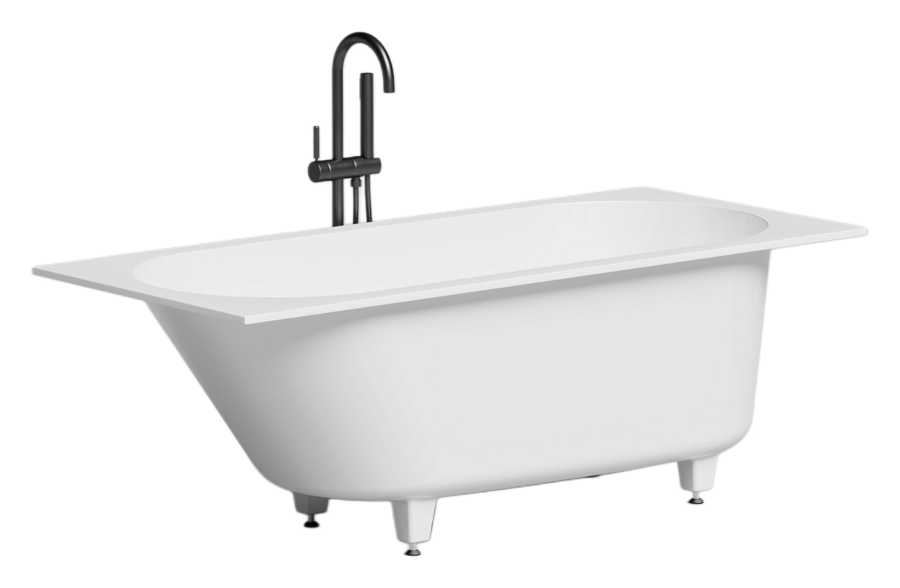 Ванна  Salini Ornella Kit  1600х700х600 мм, донный клапан "Up&Down" белый, сифон, интегрированный слив-перелив, цвет белый глянцевый