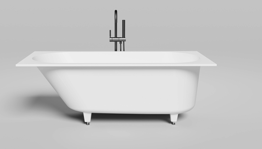 Ванна  Salini Ornella Kit  1600х700х600 мм, донный клапан "Up&Down" белый, сифон, интегрированный слив-перелив, цвет белый глянцевый - изображение 1