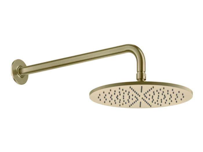 На изображении товар Верхний душ Gessi Inciso Ø300 мм, настенный, цвет Brass Brushed PVD от официального представителя в Москве
