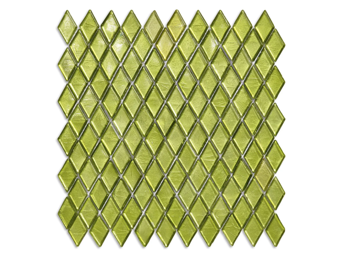 На изображении товар Sicis Стеклянная мозаика Diamond ITEM T45 Olivina chips size 23х40 mm sheet size 251x253 mm от официального представителя в Москве