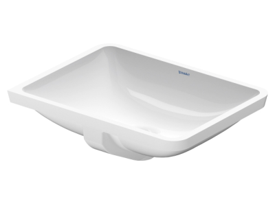 На изображении товар Раковина Duravit Starck 3 встраиваемая снизу, 490x365 мм, с переливом, цвет белый с покрытием WonderGliss от официального представителя в Москве