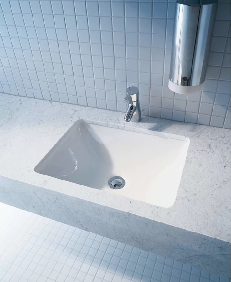 Раковина Duravit Starck 3 встраиваемая снизу, 490x365 мм, с переливом, цвет белый с покрытием WonderGliss - изображение 2