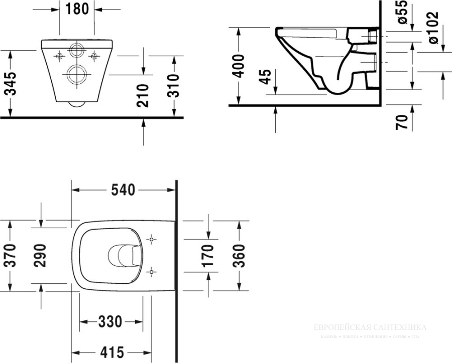 Унитаз Duravit DuraStyle Rimless подвесной в комплекте с крышкой, 370x540 мм, цвет белый - изображение 6