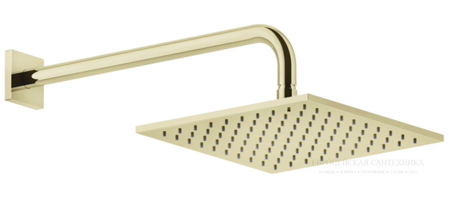 Верхний душ Gessi Rilievo 250х250 мм, шарнирный для настенного креплениям, цвет Brass PVD