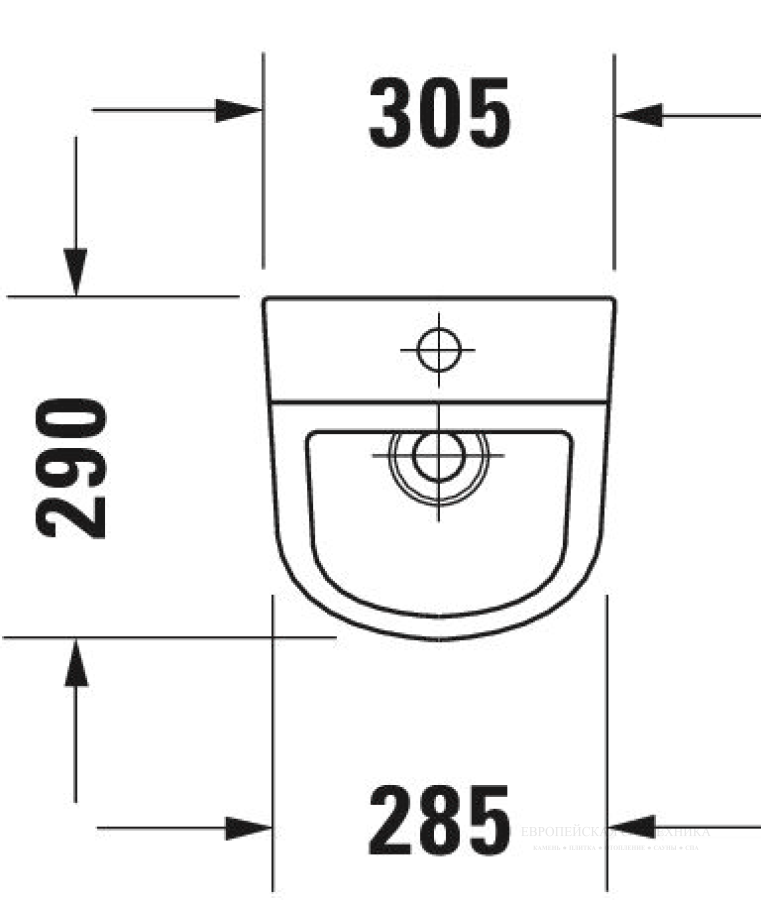 Писсуар Duravit D-Code подвесной, 305 х 295 мм, подача воды сверху, цвет белый - изображение 3