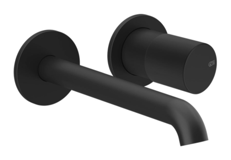 Смеситель для раковины Gessi Habito, встраиваемый, настенный, на 2 отверстия, излив 171-201 мм, внешняя часть, цвет Matte Black