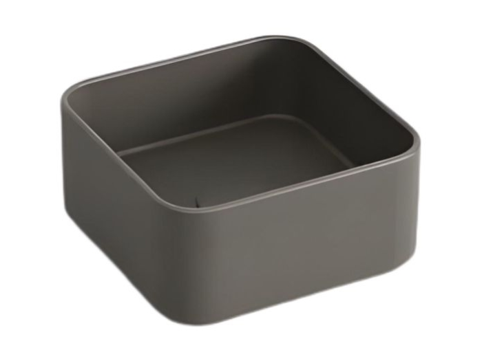 На изображении товар Раковина MINIMO Cielo Shui Comfort  250x250x115 мм, квадратная, без плоскости для смесителя, без перелива, цвет Fango от официального представителя в Москве
