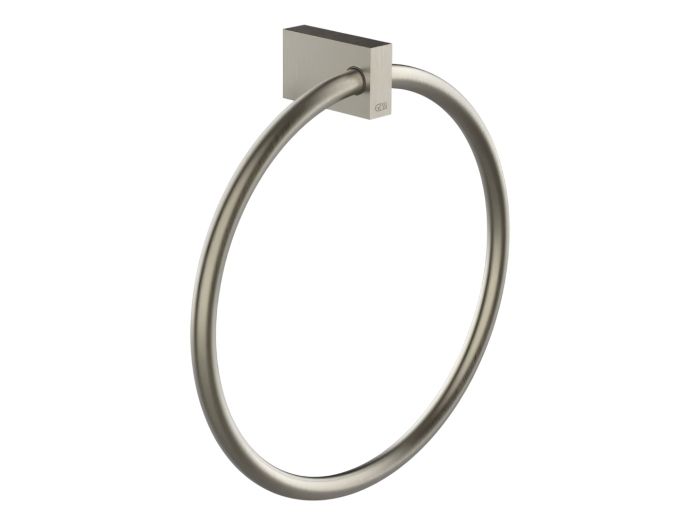 На изображении товар Полотенцедержатель Gessi Rettangolo, кольцевой, настенный, Ø220 мм, цвет Finox Brushed Nickel от официального представителя в Москве