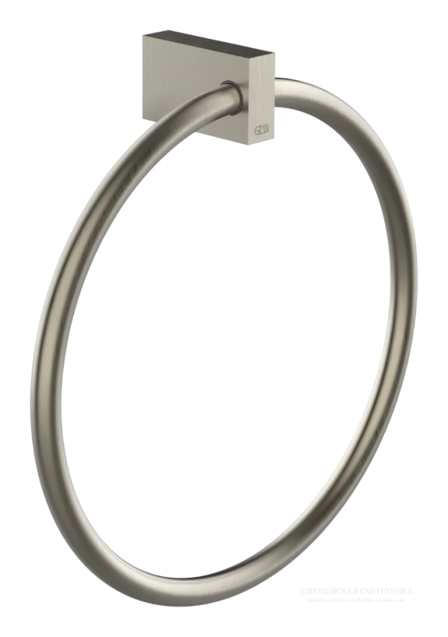 Полотенцедержатель Gessi Rettangolo, кольцевой, настенный, Ø220 мм, цвет Finox Brushed Nickel