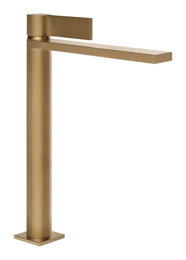 Смеситель для раковины Gessi Inverso, с соединительными шлангами, без донного клапана, Н-321 мм, цвет Warm Bronze Brushed PVD