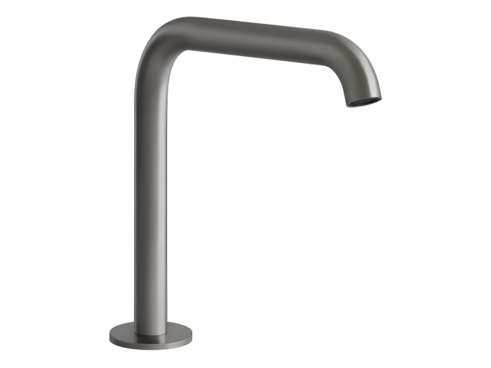 На изображении товар Излив Gessi316, отдельностоящий, высота 162 мм, для удалённого управления, цвет Steel Brushed от официального представителя в Москве