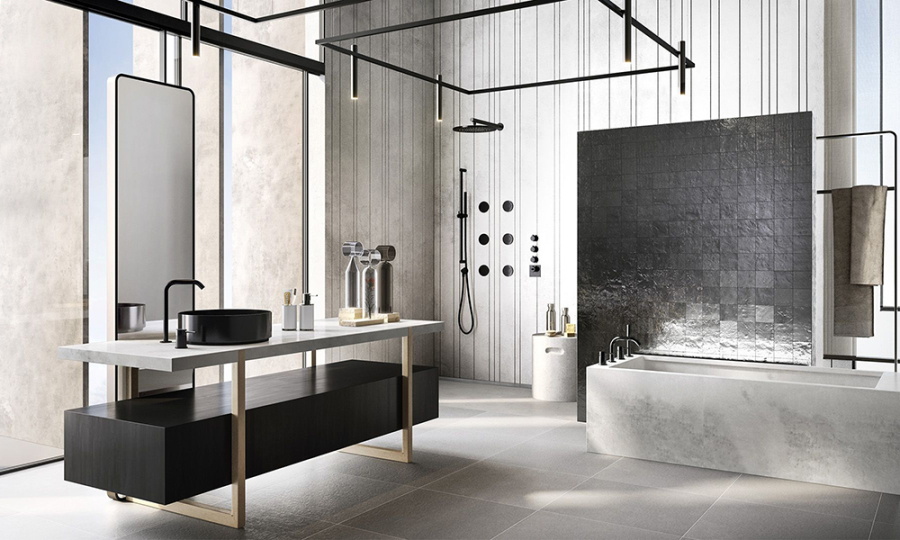 Штанга Gessi316, настенная, с душевой лейкой h828, цвет Black Metal Brushed PVD - изображение 3