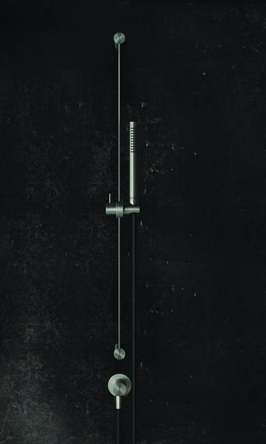 Штанга Gessi316, настенная, с душевой лейкой h828, цвет Black Metal Brushed PVD - изображение 1