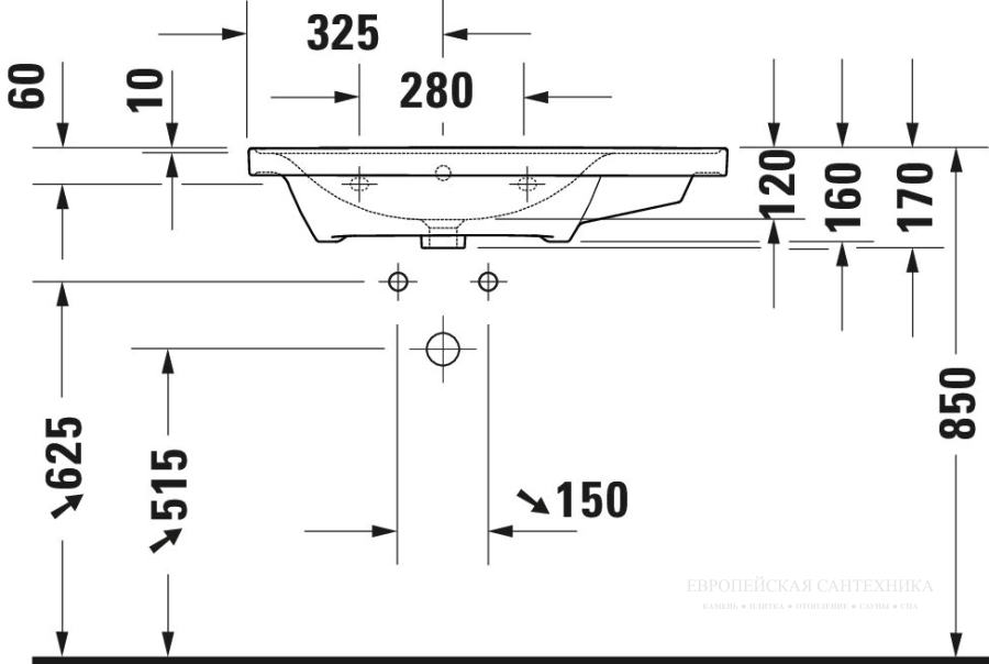 Раковина Duravit D-Neo для мебели, 800x480 мм, чаша слева, на 1 отверстие под смеситель, цвет белый - изображение 12