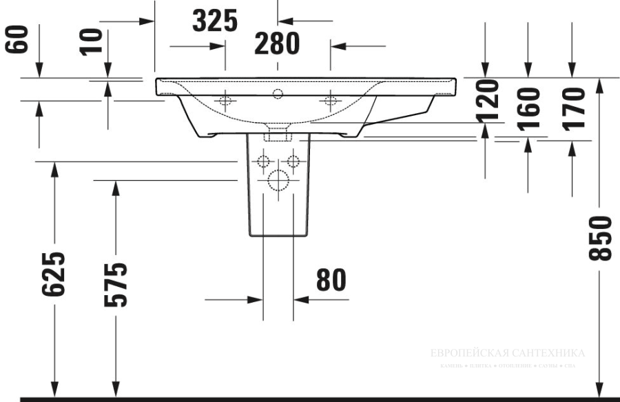 Раковина Duravit D-Neo для мебели, 800x480 мм, чаша слева, на 1 отверстие под смеситель, цвет белый - изображение 9