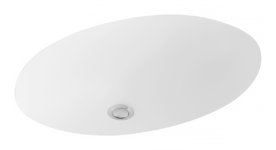 Раковина Villeroy&Boch Evana 455x305 мм, под столешницу, наружная сторона глазурь, округлая, без отверстия д/смесителя, с переливом, цвет белый