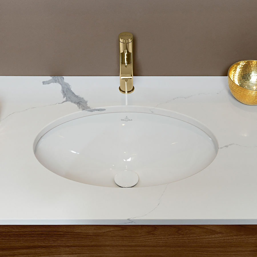 Раковина Villeroy&Boch Evana 455x305 мм, под столешницу, наружная сторона глазурь, округлая, без отверстия д/смесителя, с переливом, цвет белый - изображение 3