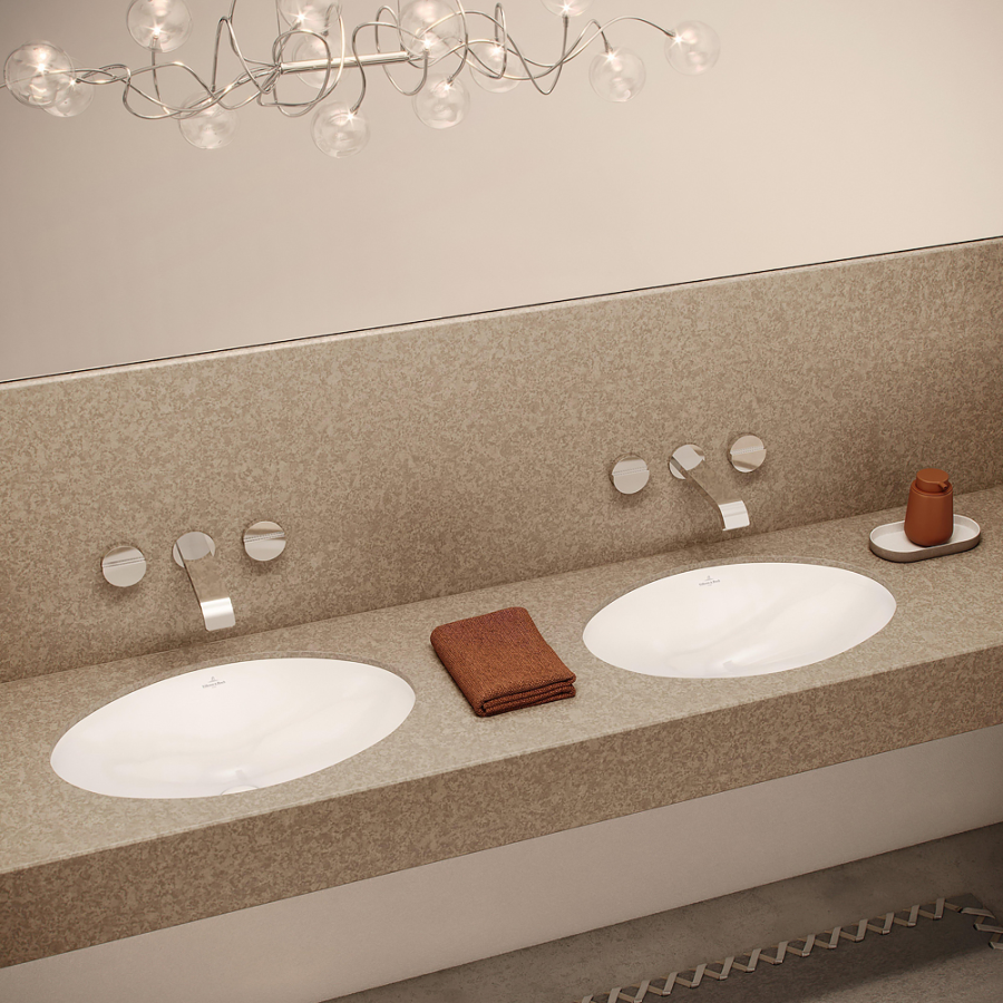 Раковина Villeroy&Boch Evana 455x305 мм, под столешницу, наружная сторона глазурь, округлая, без отверстия д/смесителя, с переливом, цвет белый - изображение 4