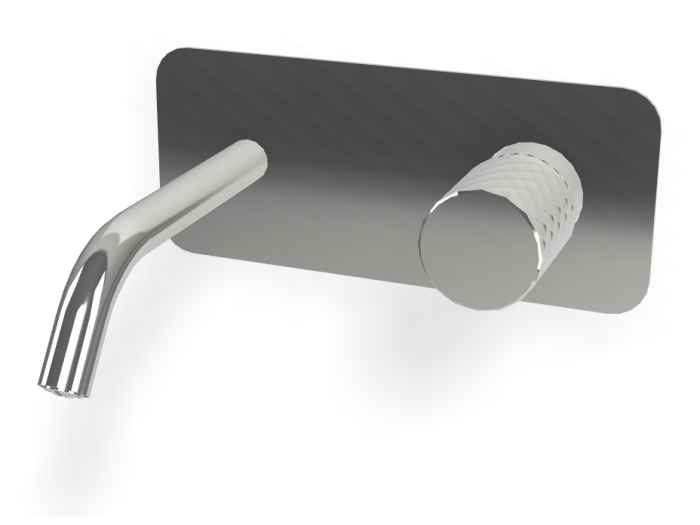 На изображении товар Смеситель для раковины Carlo Frattini Spillo Tech, ручка X Collection, с донным клапаном Click-Clack, излив 150 мм, внешняя часть, цвет хром от официального представителя в Москве