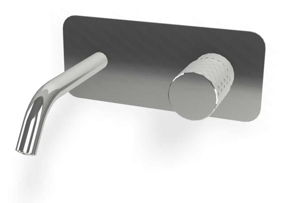 Смеситель для раковины Carlo Frattini Spillo Tech, ручка X Collection, с донным клапаном Click-Clack, излив 150 мм, внешняя часть, цвет хром