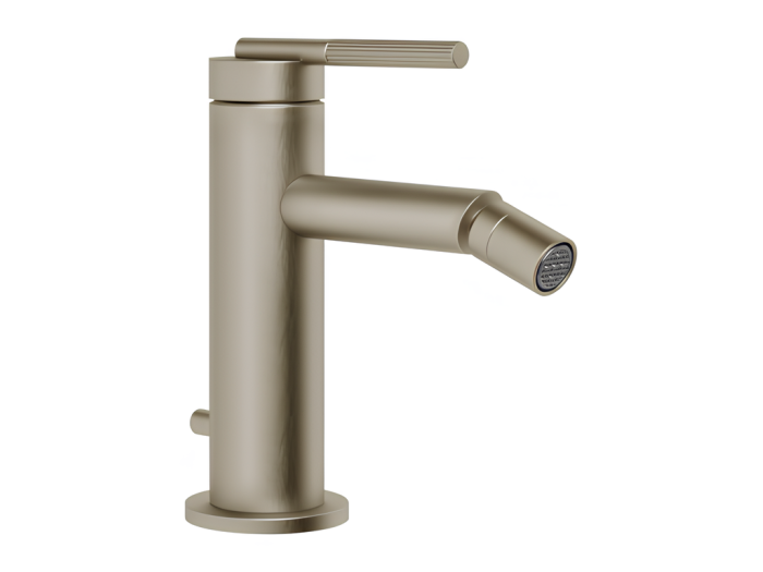 На изображении товар Смеситель для биде Gessi Ingranaggio, с донным клапаном, цвет Finox Brushed Nickel от официального представителя в Москве