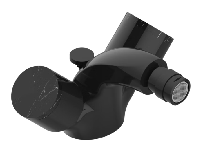 На изображении товар Смеситель для биде THG Le 9 Nero Marquina, на 1 отверстие, донный клапан, цвет Brown bronze PVD от официального представителя в Москве