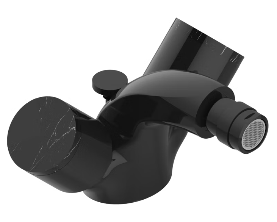 Смеситель для биде THG Le 9 Nero Marquina, на 1 отверстие, донный клапан, цвет Brown bronze PVD