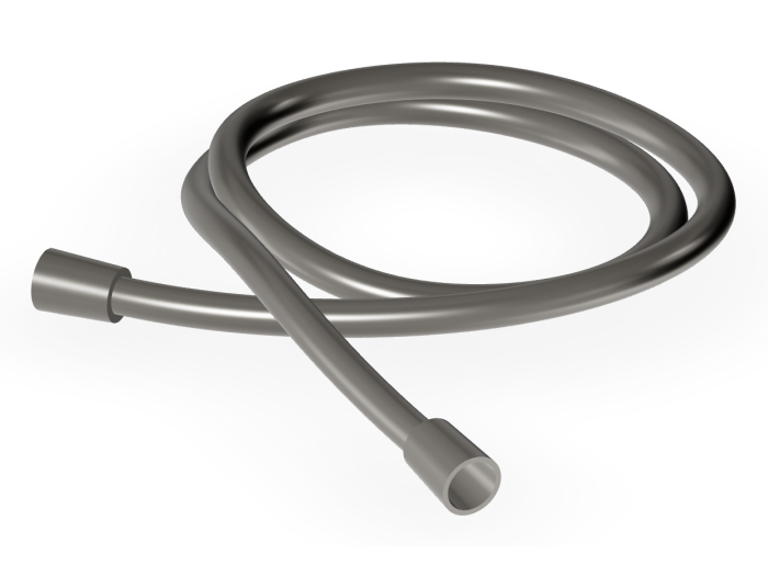 На изображении товар Душевой шланг из ПВХ Zucchetti, серебристый, цвет Brushed Metal Black от официального представителя в Москве