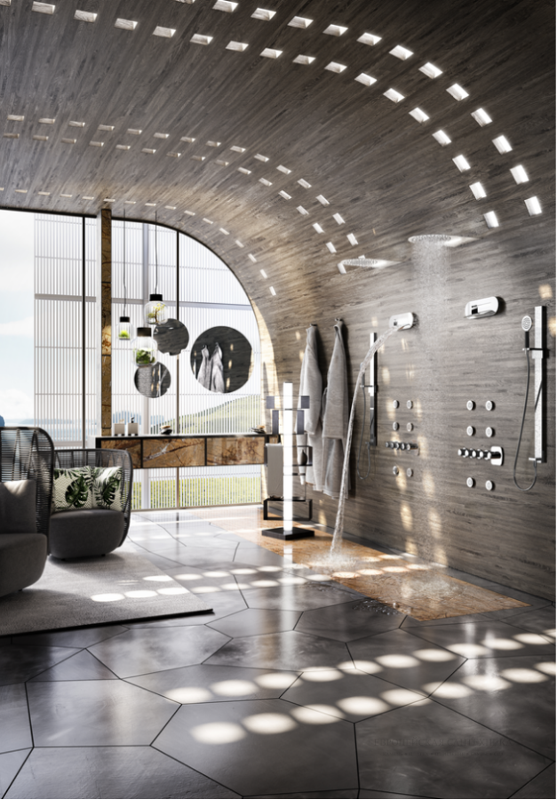 Термостат Gessi Tondo, настенный, высокой производительности, внешние части, цвет Matte White - изображение 1