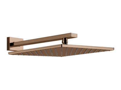 На изображении товар Верхний душ Gessi Rettangolo, настенный, 300x300 мм, цвет Copper PVD от официального представителя в Москве