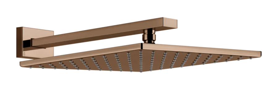 Верхний душ Gessi Rettangolo, настенный, 300x300 мм, цвет Copper PVD