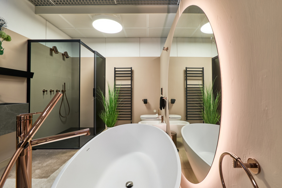 Смеситель для ванны Gessi Ingranaggio, напольный, с ручным душем, встраиваемый, цвет Warm Bronze Brushed PVD - изображение 3