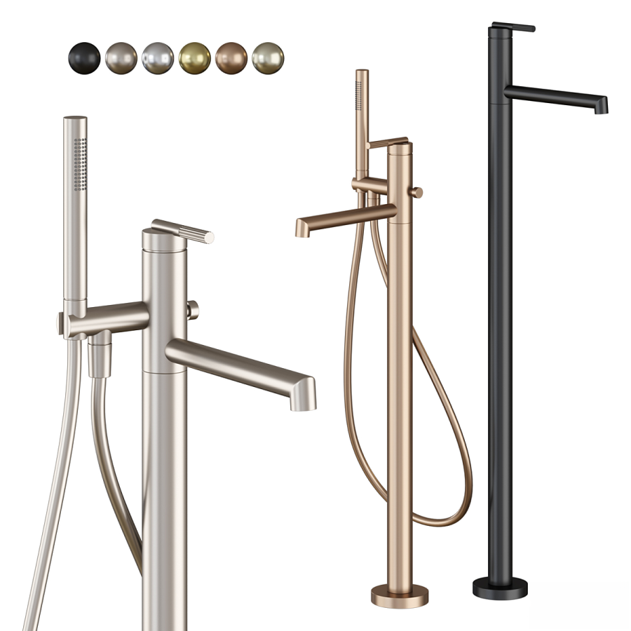 Смеситель для ванны Gessi Ingranaggio, напольный, с ручным душем, встраиваемый, цвет Warm Bronze Brushed PVD - изображение 4