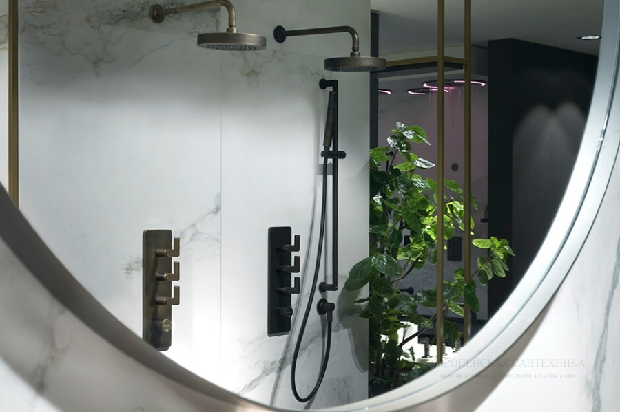 Штанга Gessi Inciso, h800 мм, с ручной лейкой, шлангом и выводом воды, цвет Black Metal Brushed PVD - изображение 3