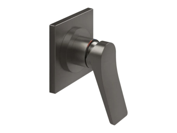 На изображении товар Смеситель Gessi Rilievo, однорычажный, на 1 выход, внешняя часть, Н-140 мм, цвет Black Metal Brushed PVD от официального представителя в Москве