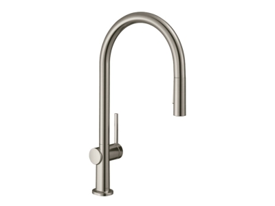 Смеситель для кухни Hansgrohe Talis M54, ComfortZone 210, однорычажный, 2 типа струи, выдвижной излив, цвет Сталь