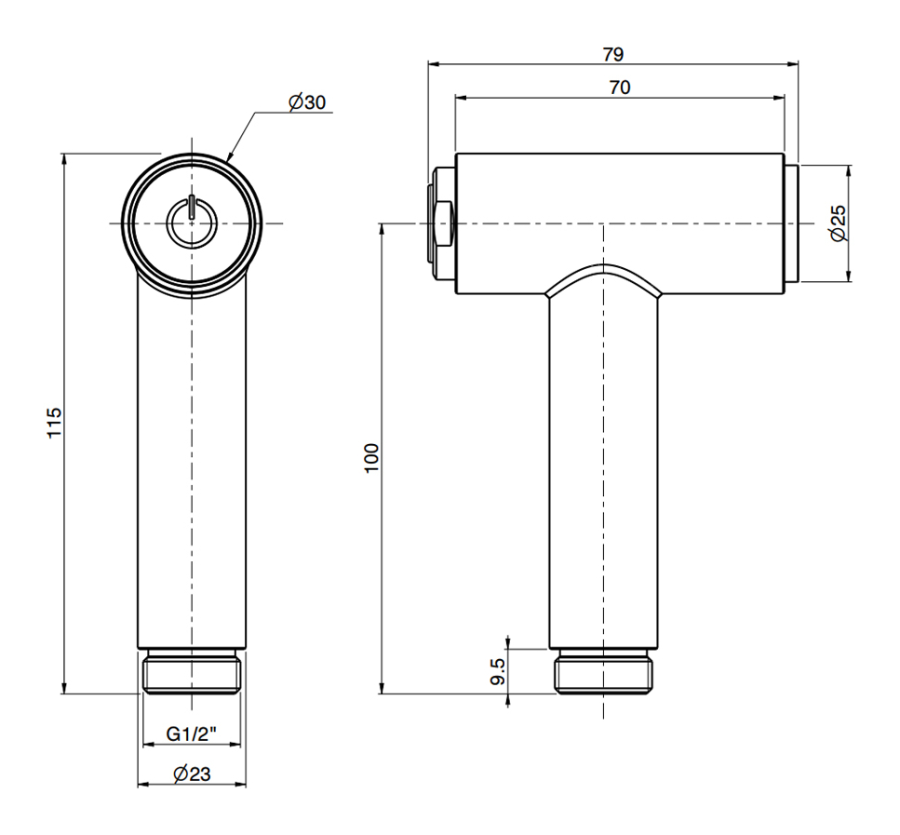 Лейка с нажимной кнопкой Carlo Frattini Collettivita  79x115 мм, ручная, цвет брашированный никель - изображение 1