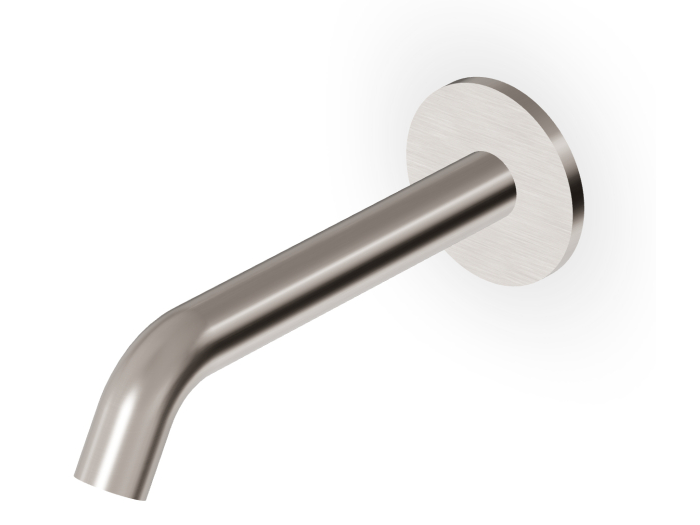 На изображении товар Излив Zucchetti Pan, настенный, L. 160 мм, цвет Brushed Nickel от официального представителя в Москве