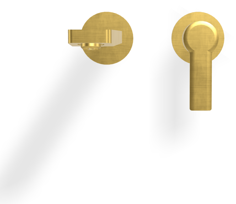 Смеситель для раковины Carlo Frattini Mast, однорычажный, с донным клапаном Click-Clack, Н-125 мм, внешняя часть, цвет брашированное золото - изображение 1