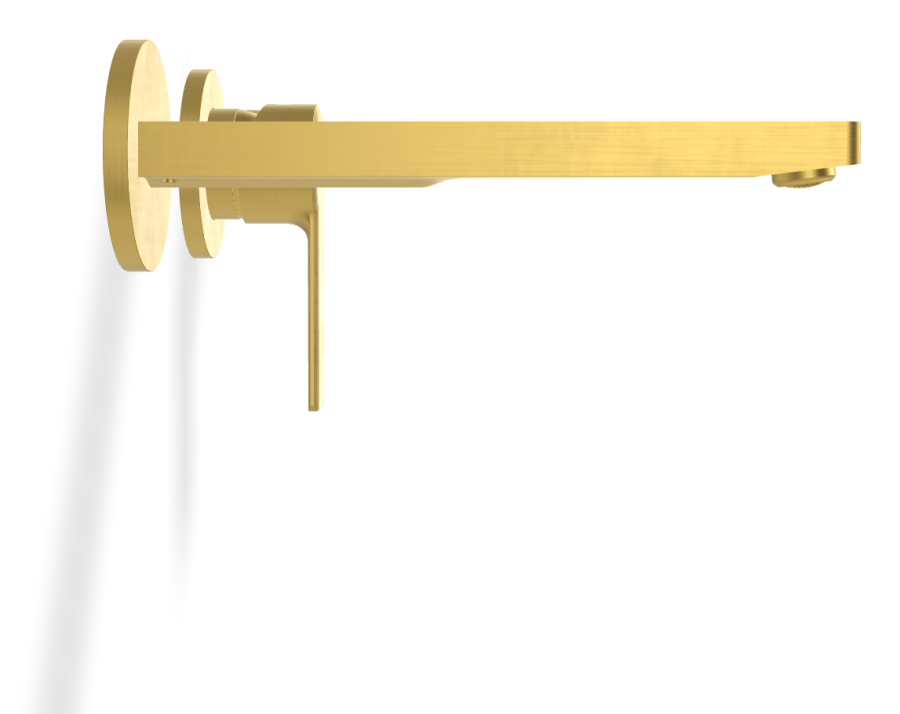 Смеситель для раковины Carlo Frattini Mast, однорычажный, с донным клапаном Click-Clack, Н-125 мм, внешняя часть, цвет брашированное золото - изображение 2