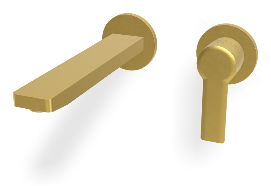 Смеситель для раковины Carlo Frattini Mast, однорычажный, с донным клапаном Click-Clack, Н-125 мм, внешняя часть, цвет брашированное золото