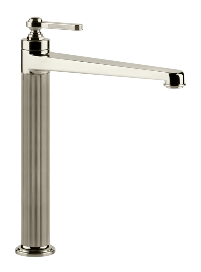 Смеситель для раковины Gessi Venti20, высокий, без донного клапана, цвет Nickel PVD