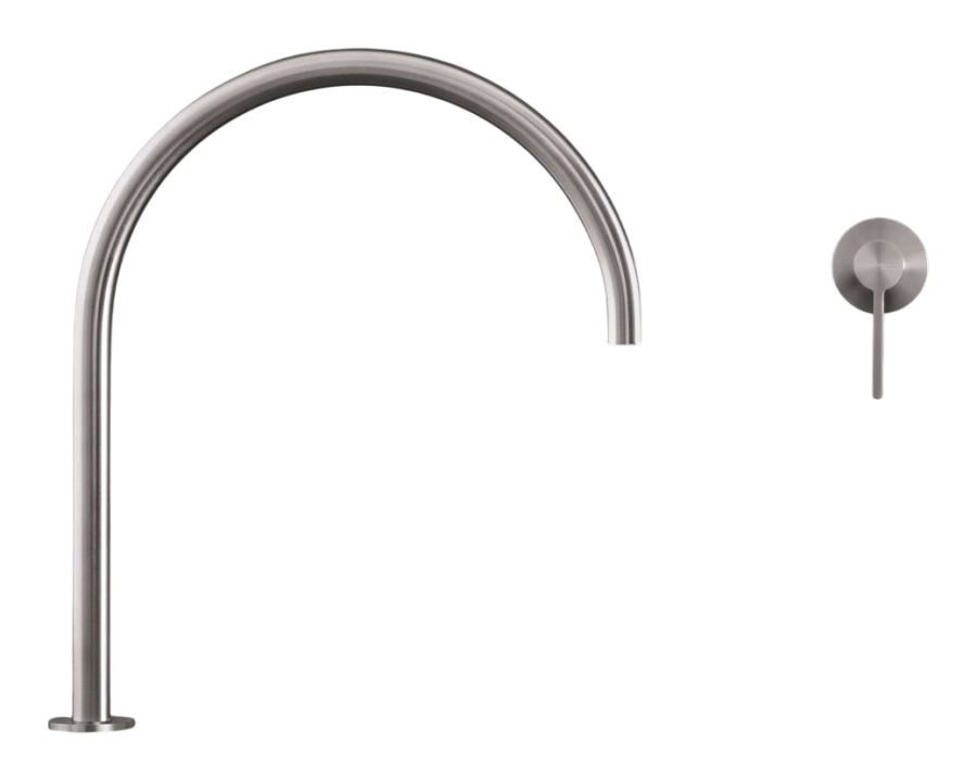 Смеситель CeaDesign Innovo, настенный, однорычажный, без излива, внешняя часть, цвет сатинированная сталь