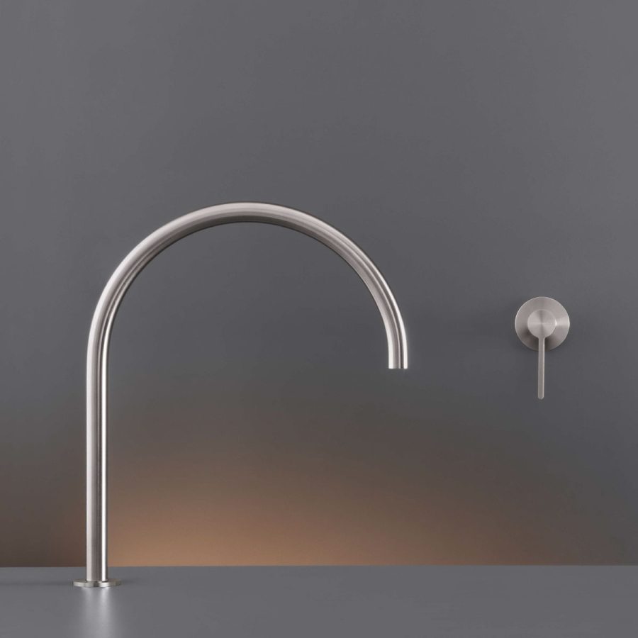 Смеситель CeaDesign Innovo, настенный, однорычажный, без излива, внешняя часть, цвет сатинированная сталь - изображение 1