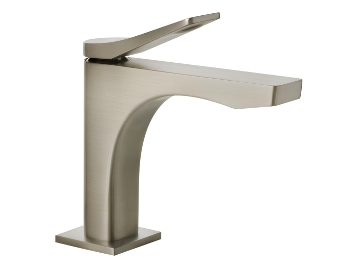 На изображении товар Смеситель для раковины Gessi Rilievo, без донного клапана, цвет Finox Brushed Nickel от официального представителя в Москве