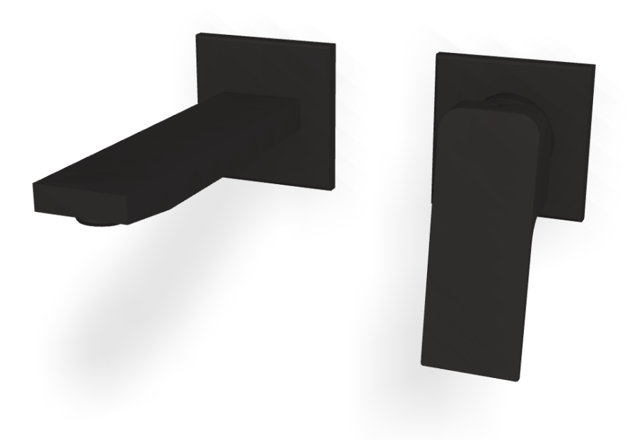 Смеситель для раковины Carlo Frattini Fit, с донным клапаном Click-Clack, излив 150 мм, внешняя часть, цвет чёрный матовый