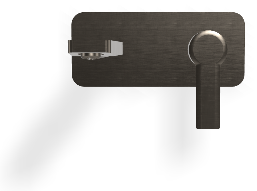 Смеситель для раковины Carlo Frattini Mast, настенный, однорычажный, с донным клапаном Click-Clack, Н-135 мм, внешняя часть, цвет брашированный чёрный хром - изображение 1