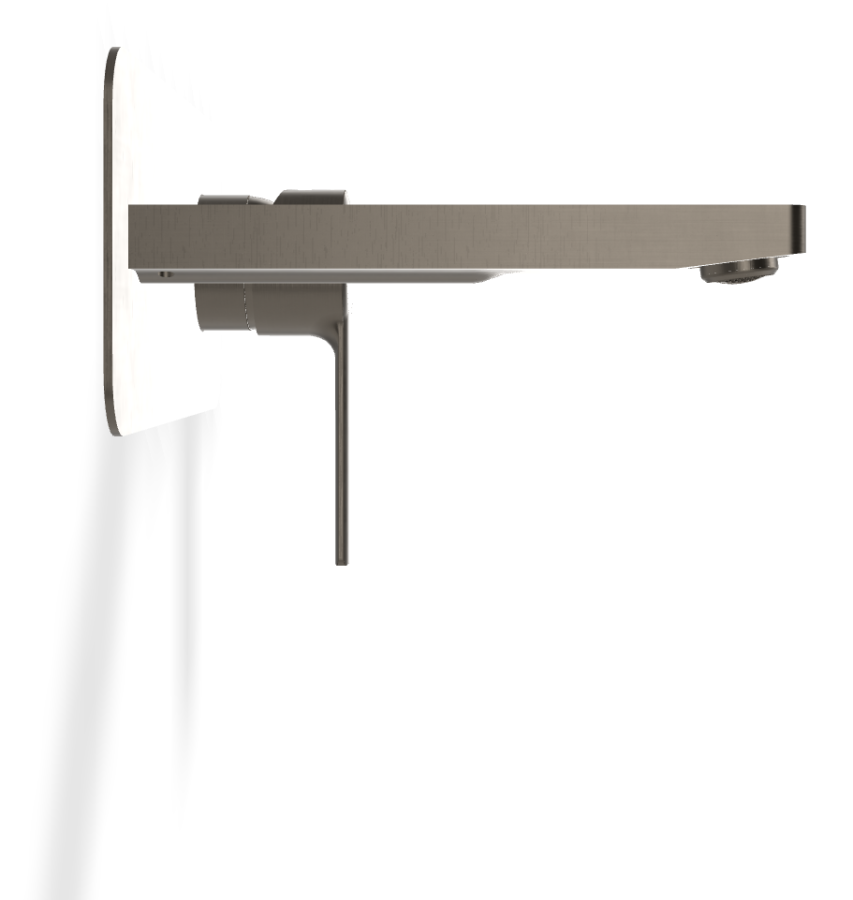 Смеситель для раковины Carlo Frattini Mast, настенный, однорычажный, с донным клапаном Click-Clack, Н-135 мм, внешняя часть, цвет брашированный чёрный хром - изображение 2