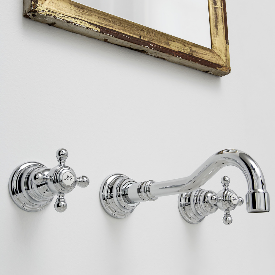 Смеситель для раковины Carlo Frattini Elizabeth Chic , донный клапан 1" 1/4, 3 отверстия, цвет бронза - изображение 1